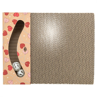 Trixie Krabplank Hartjes Met Ballen Rechthoekig Karton Abrikoos