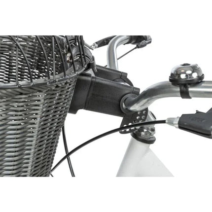 Trixie Lenker-Fahrradkorb mit Drahtverdeck Anthrazit - Für Hunde und Katzen bis 7kg