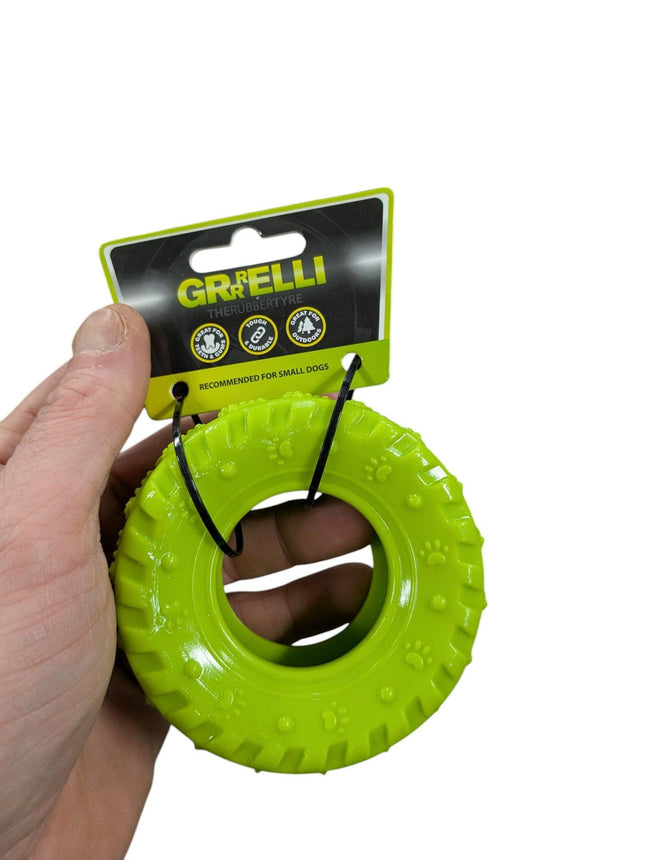Happy Pet Grrrelli Tire Green - Lustiges Hundespielzeug aus Autoreifen