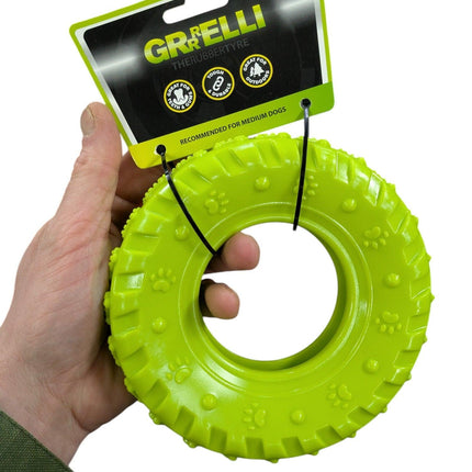 Happy Pet Grrrelli Tire Green - Lustiges Hundespielzeug aus Autoreifen