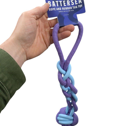 Battersea Rope / Rubber Tug Blue – Robustes Zerr- und Kauspielzeug