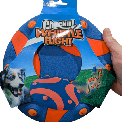 Chuckit Whistle Frisbee – Großes Frisbee mit lustigem Sound – Für mittelgroße und große Hunde