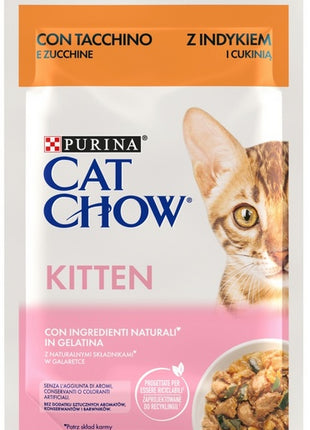 Purina Cat Chow Kitten Indyk i cukinia saszetki 3+1 GRATIS 4x85g