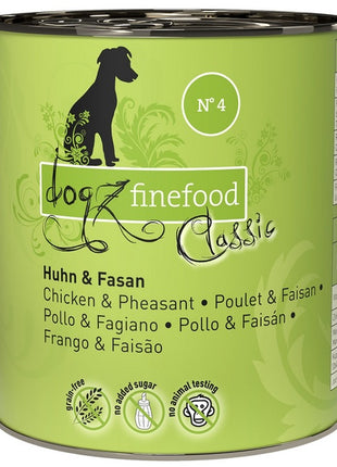 Dogz Finefood Classic N.04 Kurczak i bażant puszka 800g