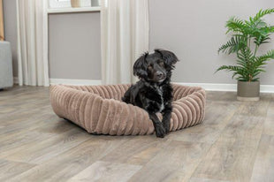 Trixie Hundekorb Lonni Ribbed Velvet Square Hellbraun