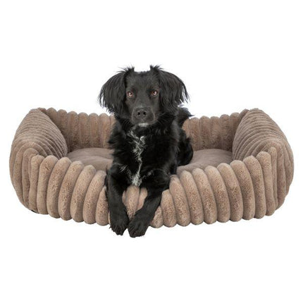 Trixie Hundekorb Lonni Ribbed Velvet Square Hellbraun